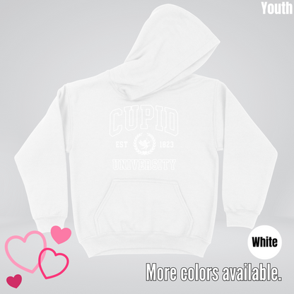 Cupid University Est 1823 White Design Youth Hoodie