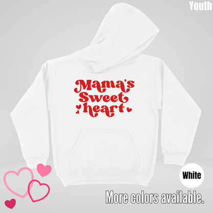 Mama's Sweet Heart Red Design Youth Hoodie