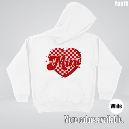 Mini Checkered Heart Youth Hoodie