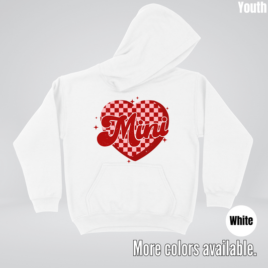 Mini Checkered Heart Youth Hoodie