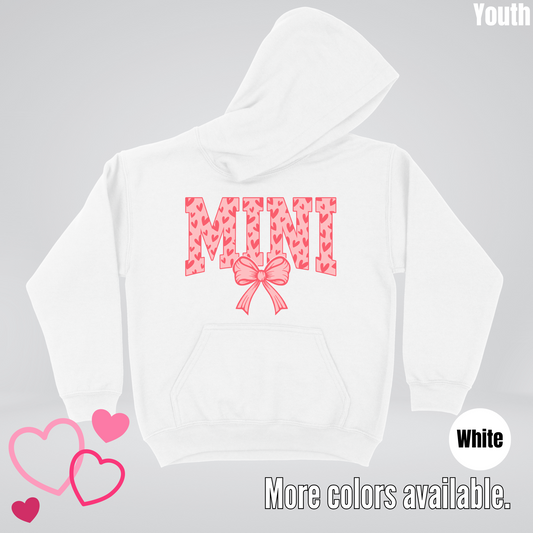 Mini Coquette Hearts Valentines Day Youth Hoodie