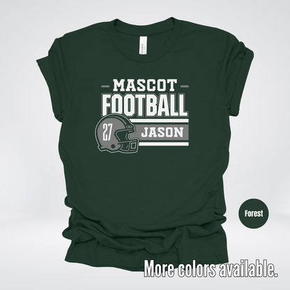 Custom Mascot, Number, & Name – Gray - Football Design 17 T-Shirt