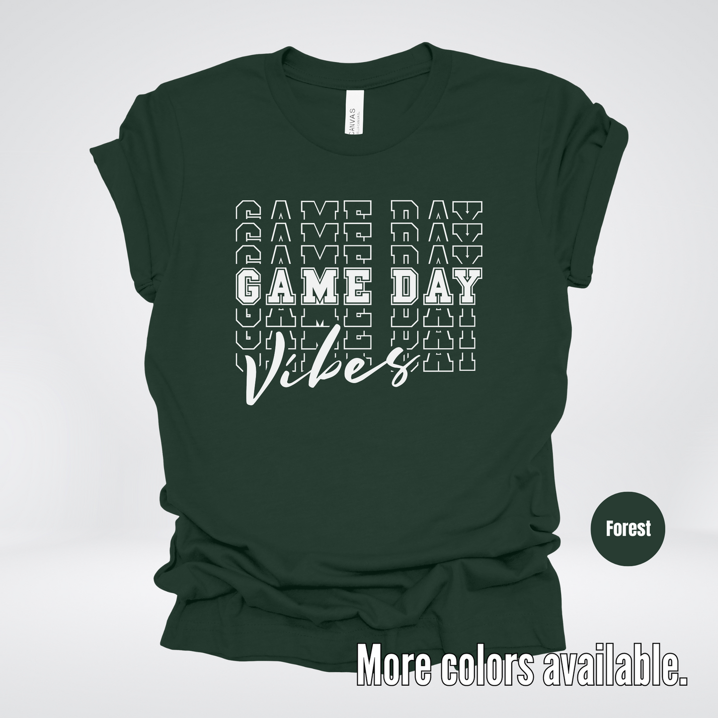 Game Day Vibes Stacked - White Design - T-Shirt