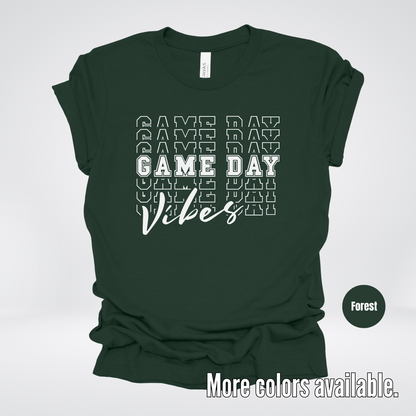 Game Day Vibes Stacked - White Design - T-Shirt