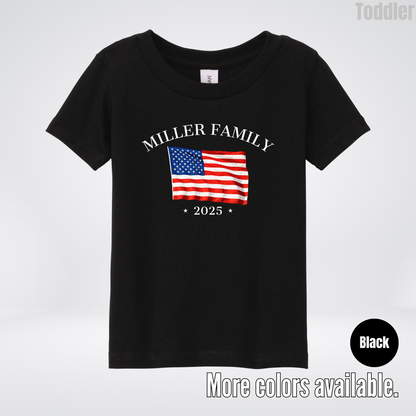 CUSTOM Family Name And Year - 4th Of July - Toddler T-Shirt