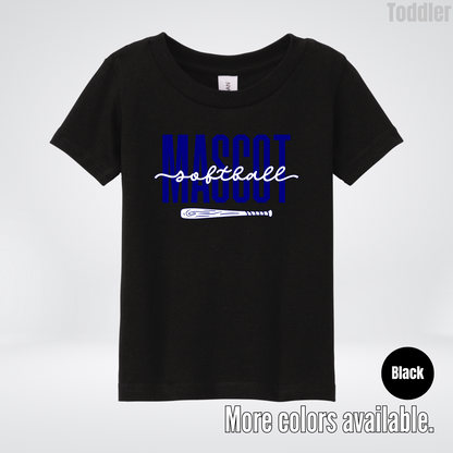 Custom Mascot – Navy - Softball Design 27 Toddler T-Shirt