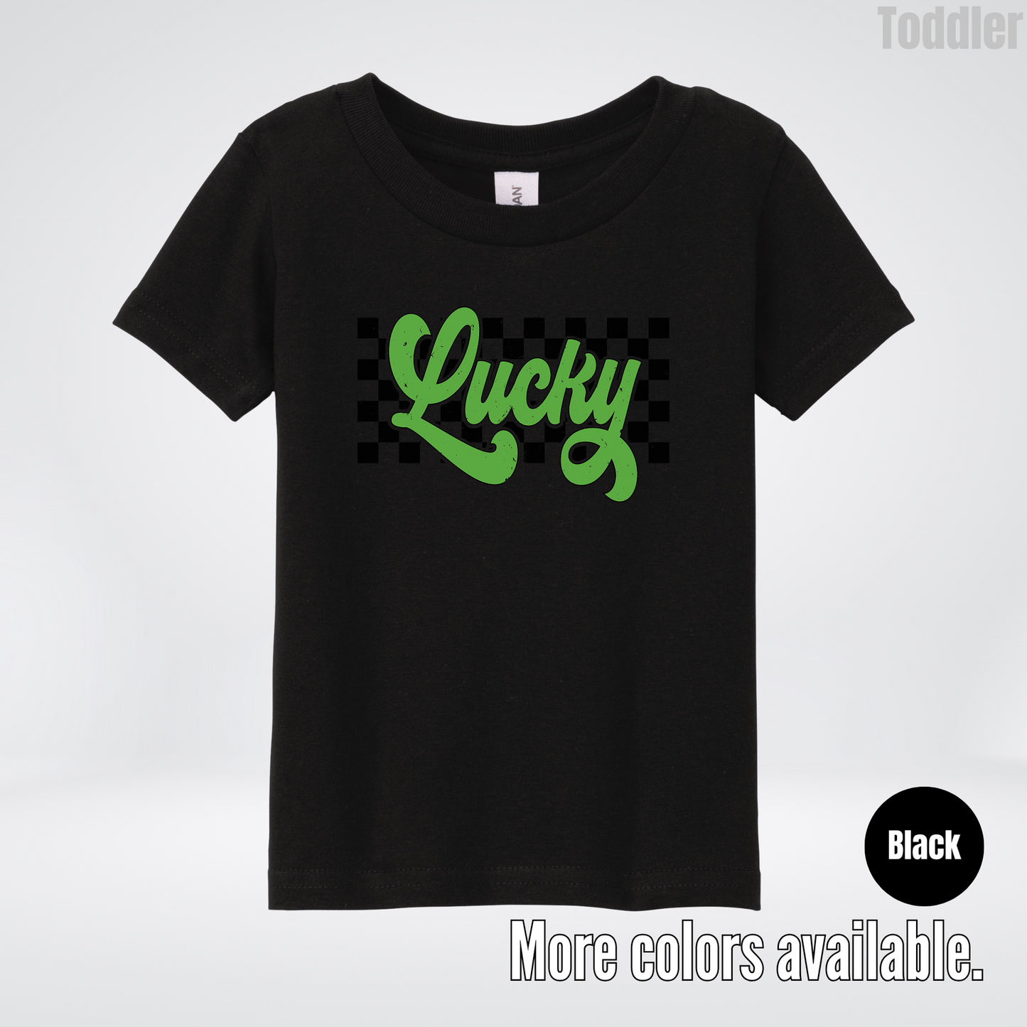Lucky Cursive Checkered Retro – Saint Patrick’s Day Toddler T-Shirt