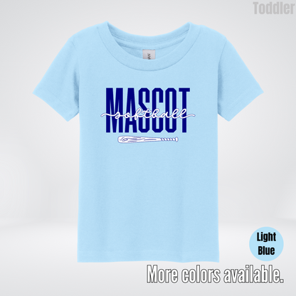 Custom Mascot – Navy - Softball Design 27 Toddler T-Shirt