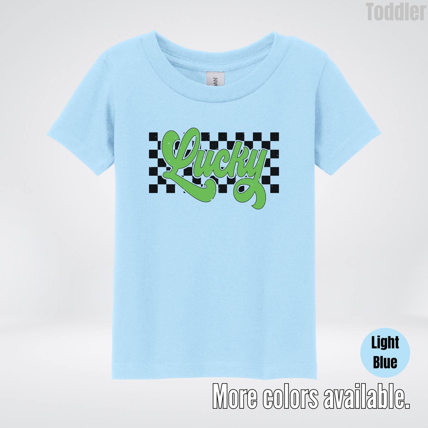 Lucky Cursive Checkered Retro – Saint Patrick’s Day Toddler T-Shirt