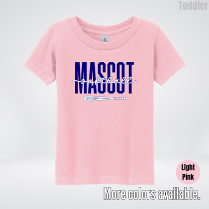 Custom Mascot – Navy - Softball Design 27 Toddler T-Shirt