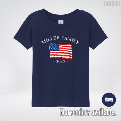 CUSTOM Family Name And Year - 4th Of July - Toddler T-Shirt