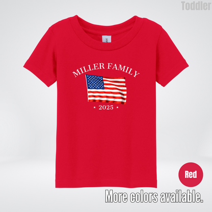 CUSTOM Family Name And Year - 4th Of July - Toddler T-Shirt