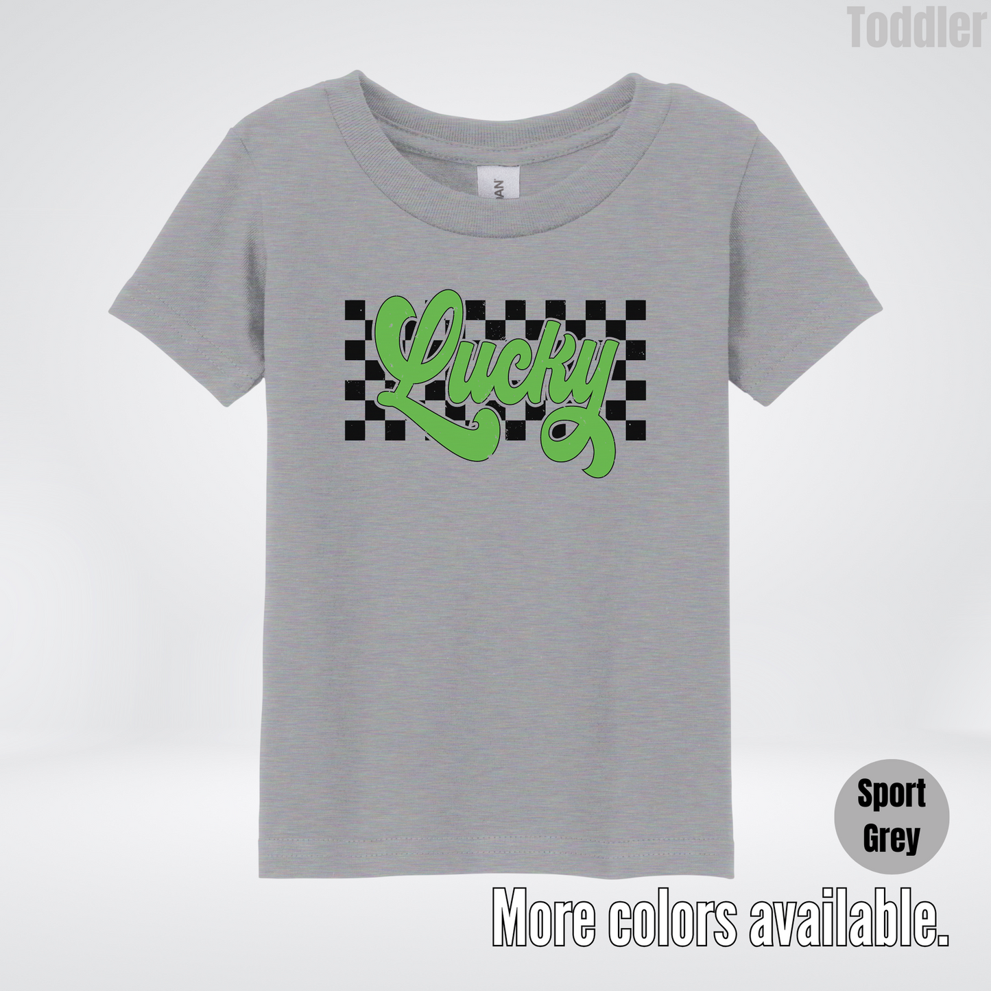 Lucky Cursive Checkered Retro – Saint Patrick’s Day Toddler T-Shirt