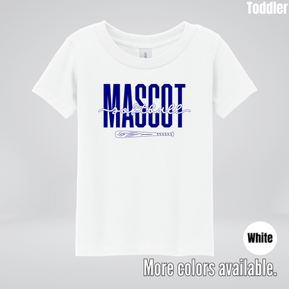 Custom Mascot – Navy - Softball Design 27 Toddler T-Shirt