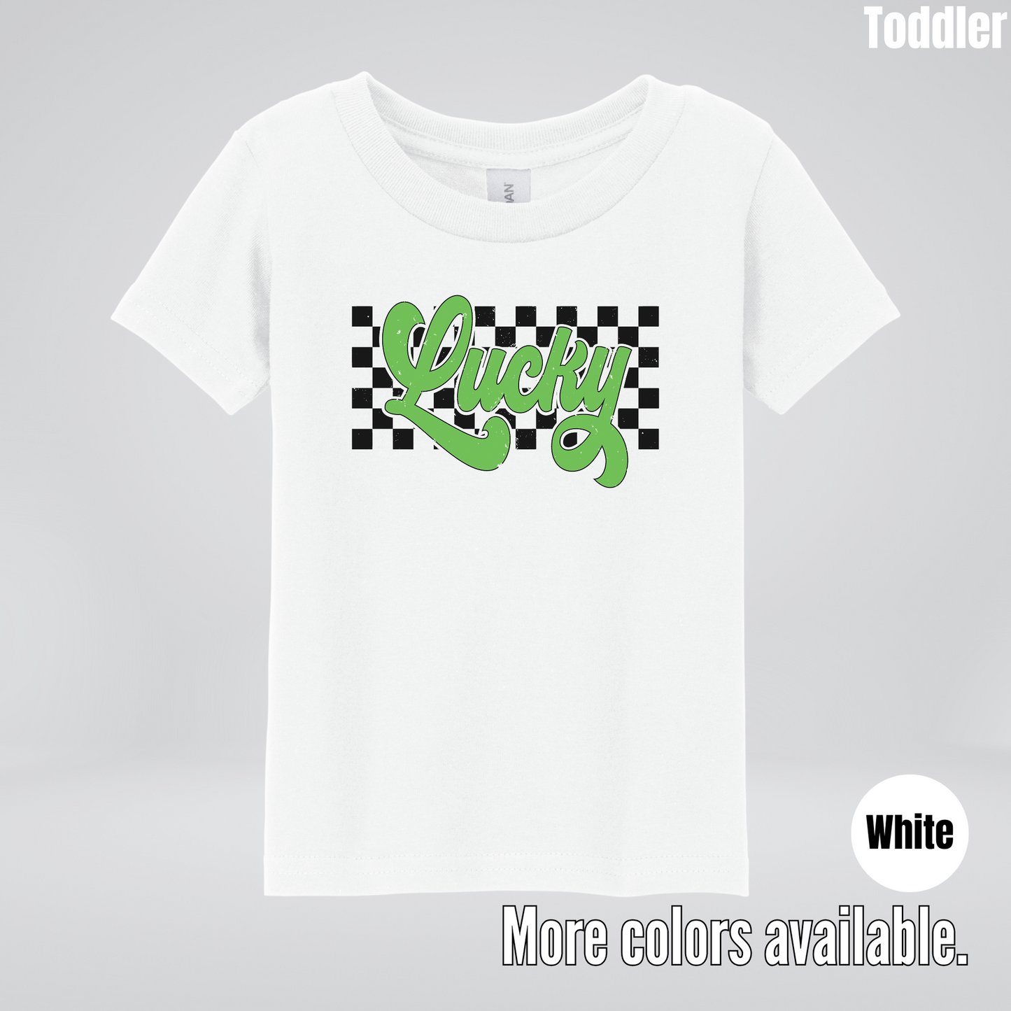 Lucky Cursive Checkered Retro – Saint Patrick’s Day Toddler T-Shirt