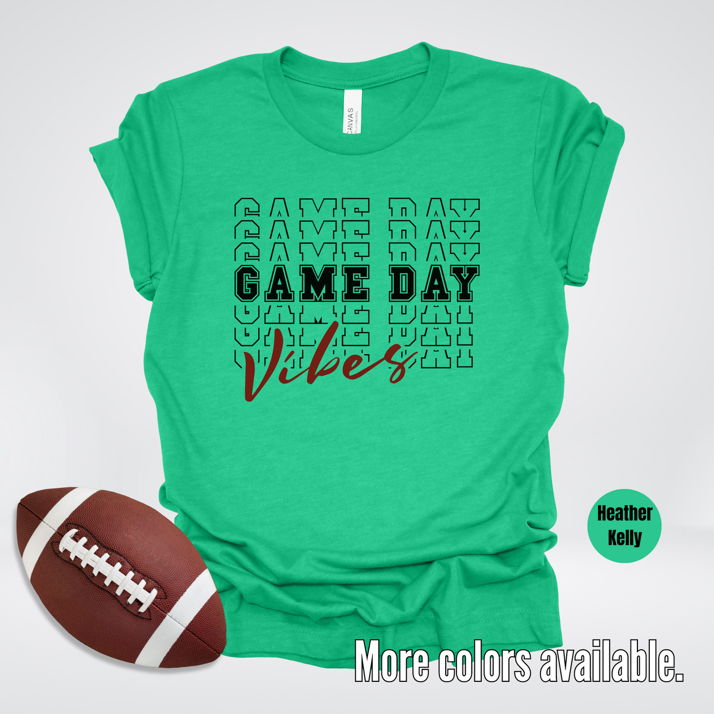 Game Day Vibes Stacked - Black Design T-Shirt