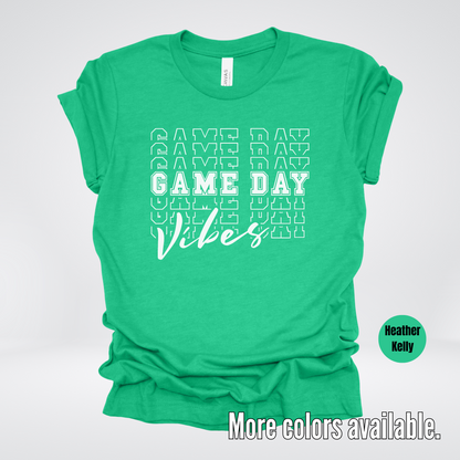 Game Day Vibes Stacked - White Design - T-Shirt