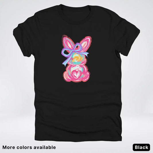 Coquette Easter Bunny – Pastel Bow Bunny Spring Graphic - T-Shirt
