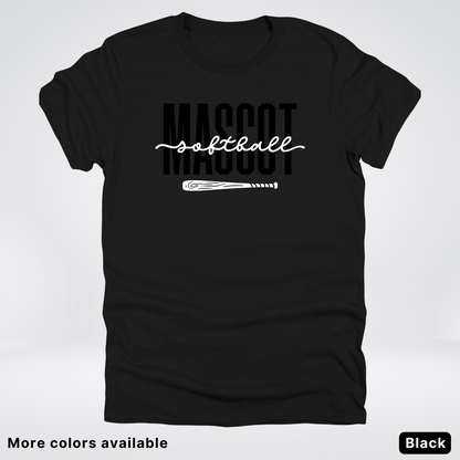 Custom Mascot – Black - Softball Design 30 T-Shirt