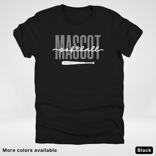 Custom Mascot – Gray - Softball Design 29 T-Shirt