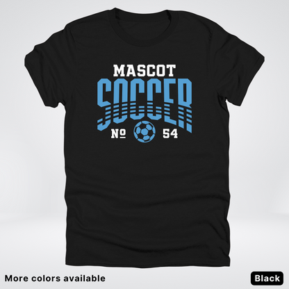 Custom Mascot & Number – Light Blue Design 10 - Soccer T-Shirt