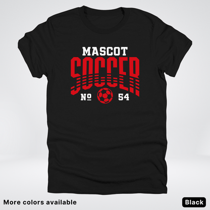 Custom Mascot & Number – Red Design 05 - Soccer T-Shirt