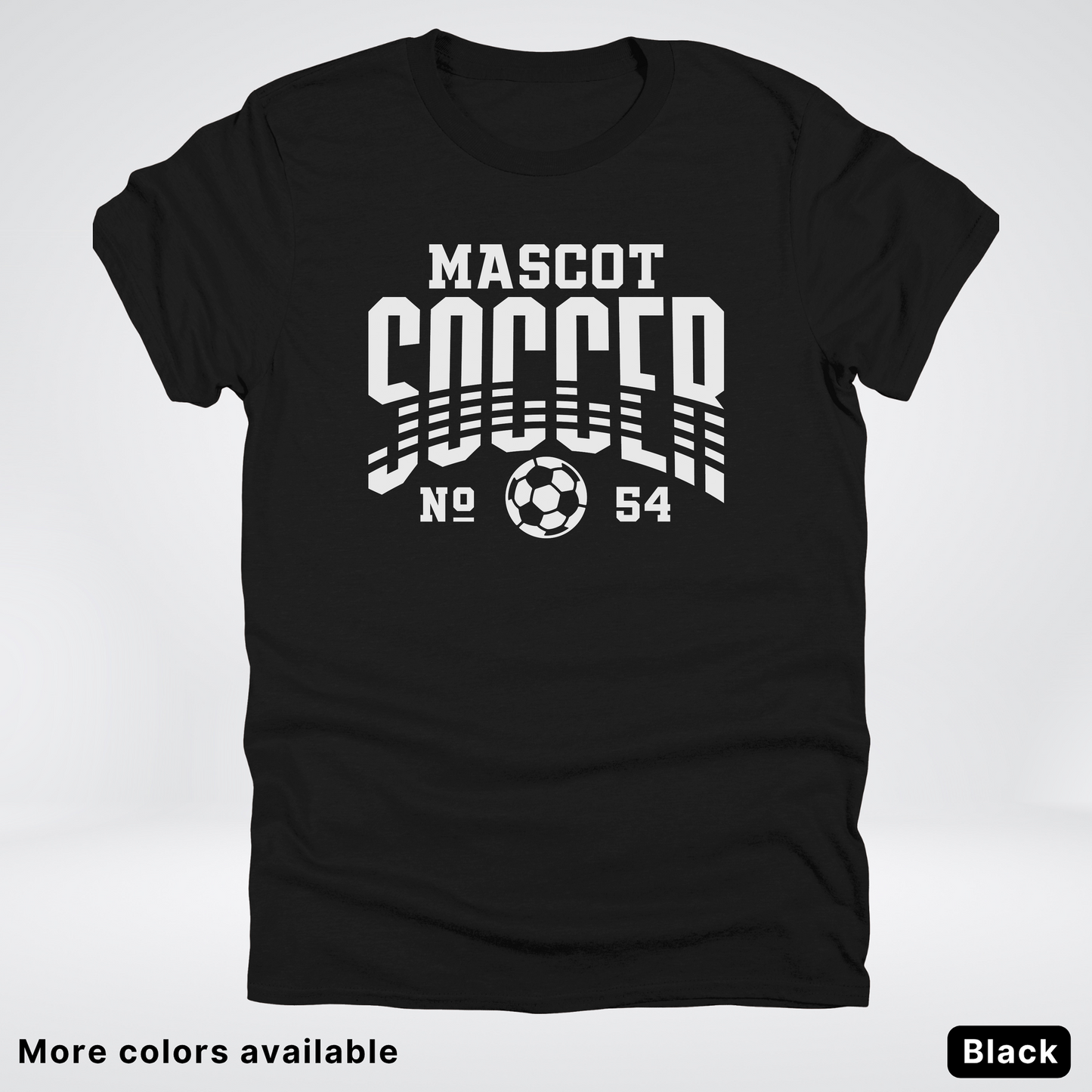 Custom Mascot & Number – White Design 12 - Soccer T-Shirt