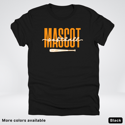Custom Mascot – Orange - Softball Design 33 T-Shirt