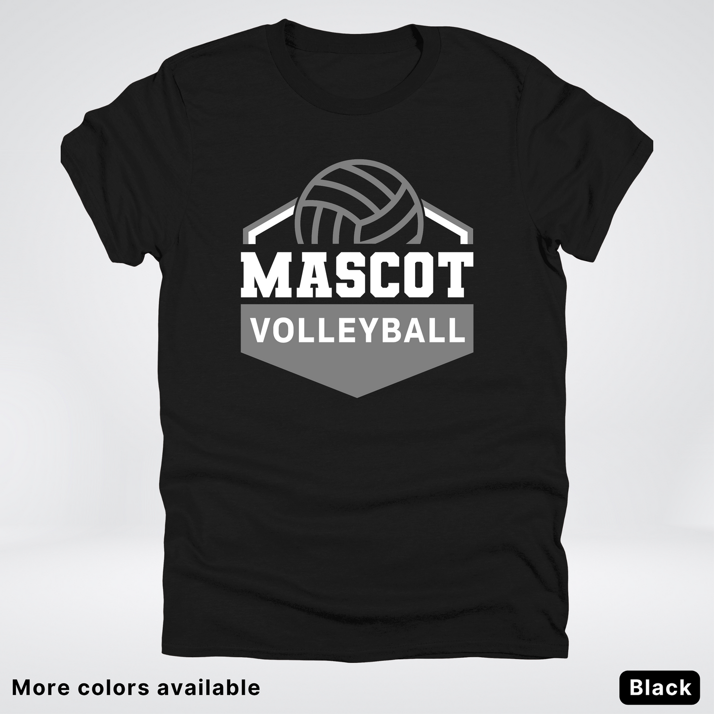 Custom Mascot - Gray - Volleyball Design 61 - T-Shirt