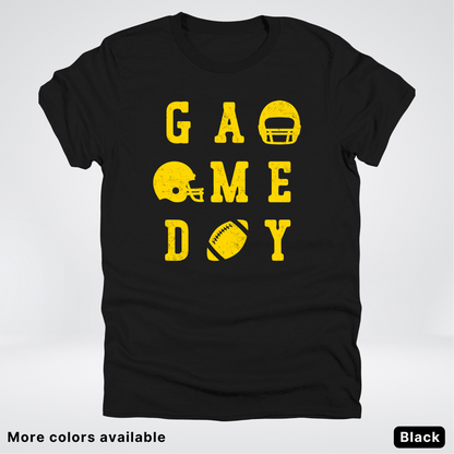 Game Day Football 3 x 3 - Gold Design - T-Shirt
