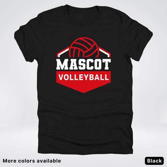 Custom Mascot - Red - Volleyball Design 65 - T-Shirt