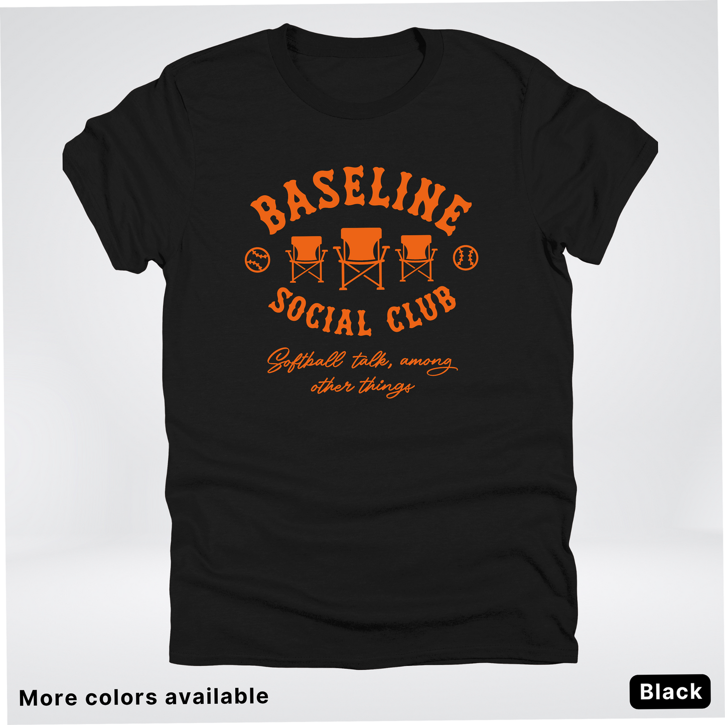 Baseline Social Club Softball – Orange Design - T-Shirt