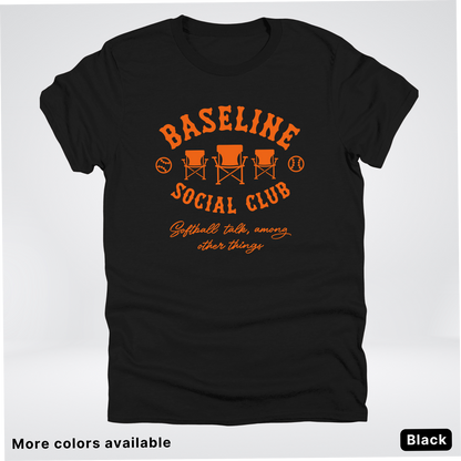 Baseline Social Club Softball – Orange Design - T-Shirt