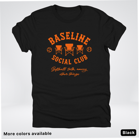 Baseline Social Club Softball – Orange Design - T-Shirt