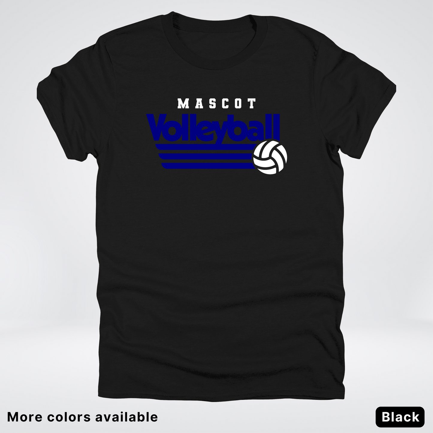 Custom Mascot - Navy - Volleyball Design 56 - T-Shirt