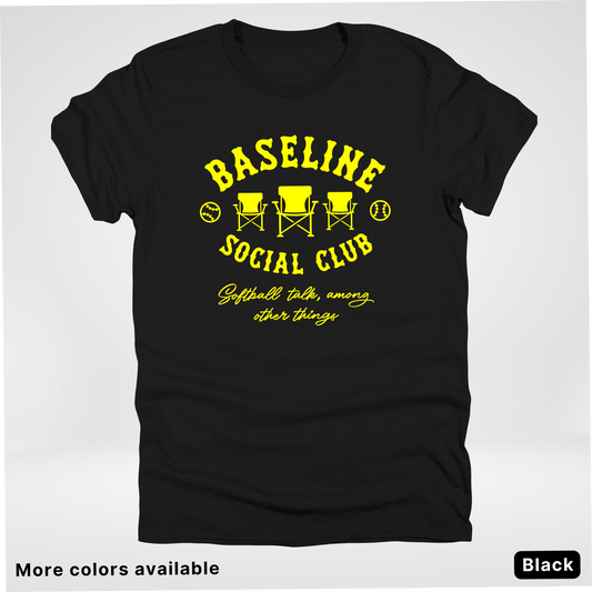 Baseline Social Club Softball – Yellow Design - T-Shirt