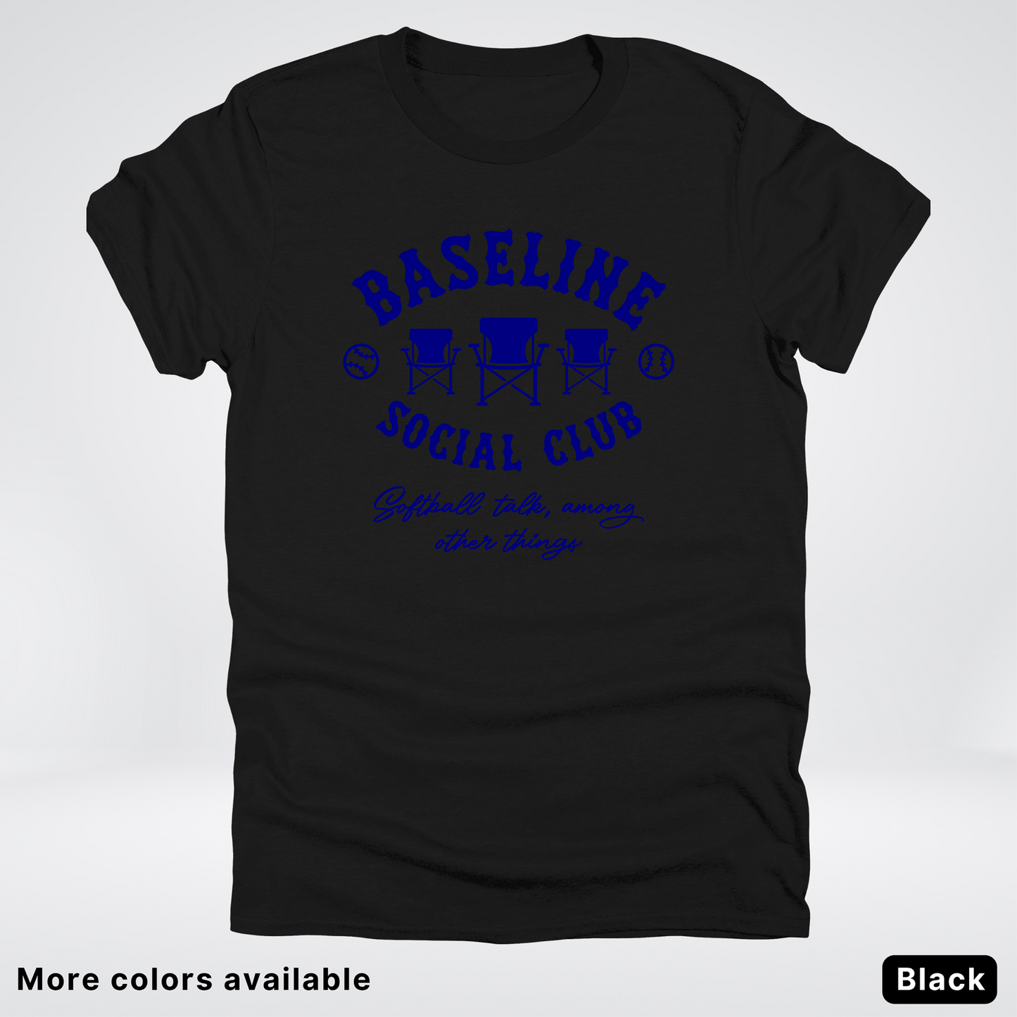 Baseline Social Club Softball – Navy Design - T-Shirt