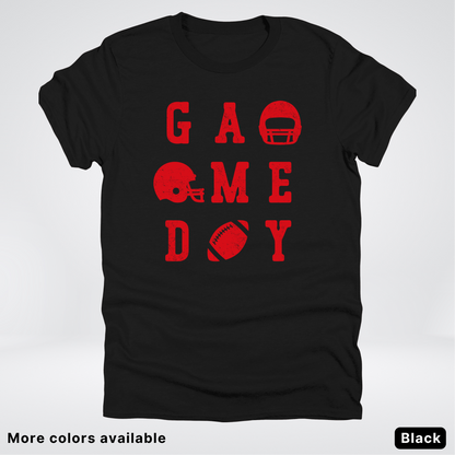 Game Day Football 3 x 3 - Red Design - T-Shirt