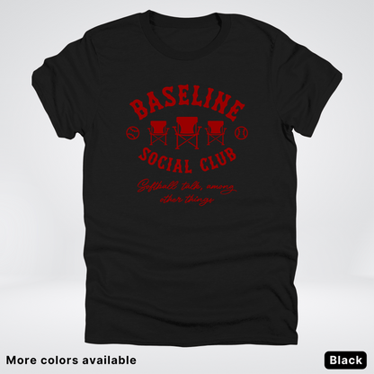 Baseline Social Club Softball – Maroon Design - T-Shirt