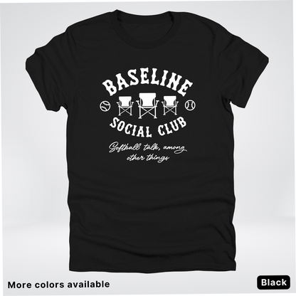 Baseline Social Club Softball – White Design – T-Shirt