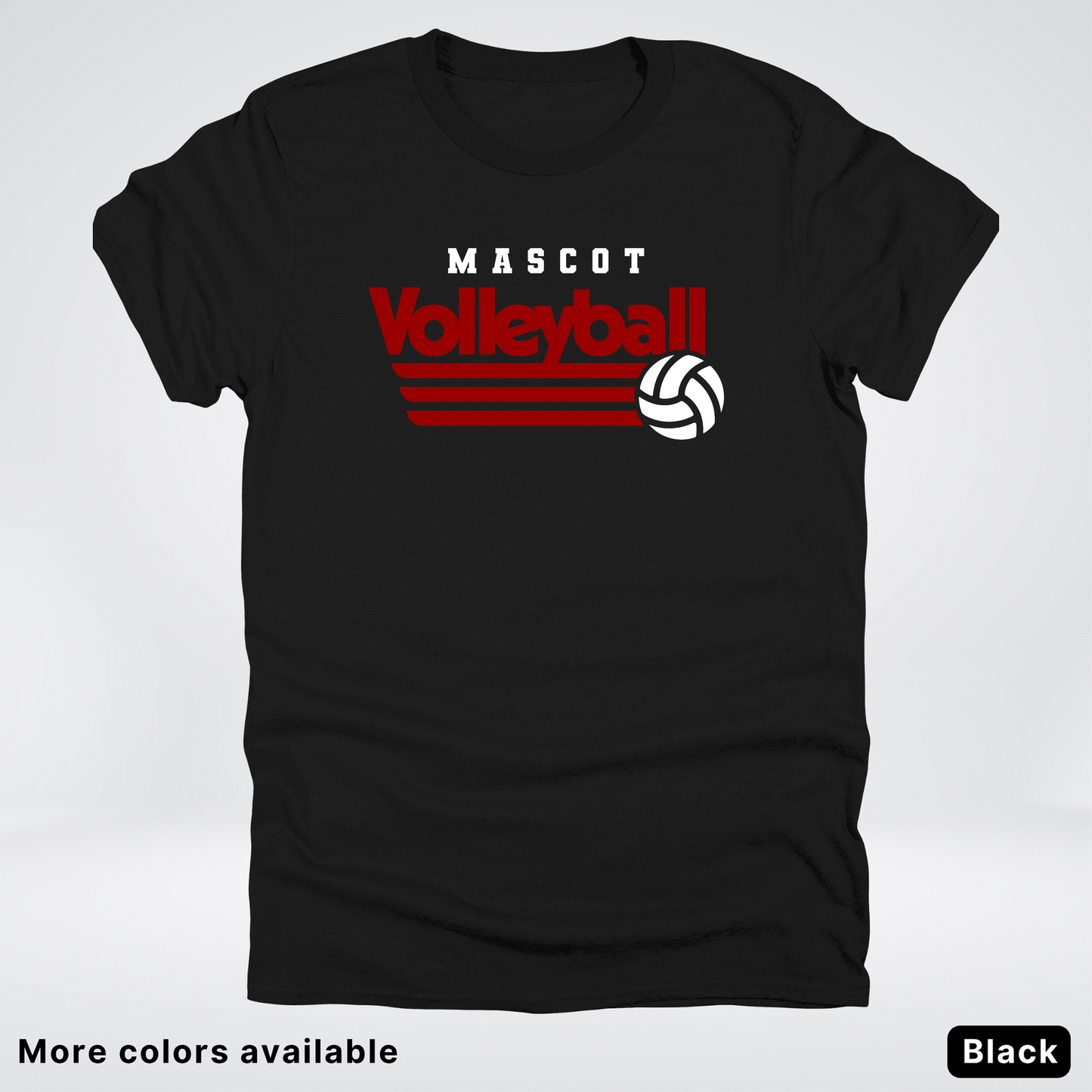 Custom Mascot - Maroon - Volleyball Design 58 - T-Shirt