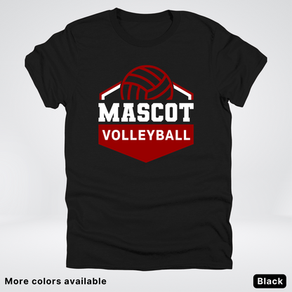 Custom Mascot - Maroon - Volleyball Design 69 - T-Shirt