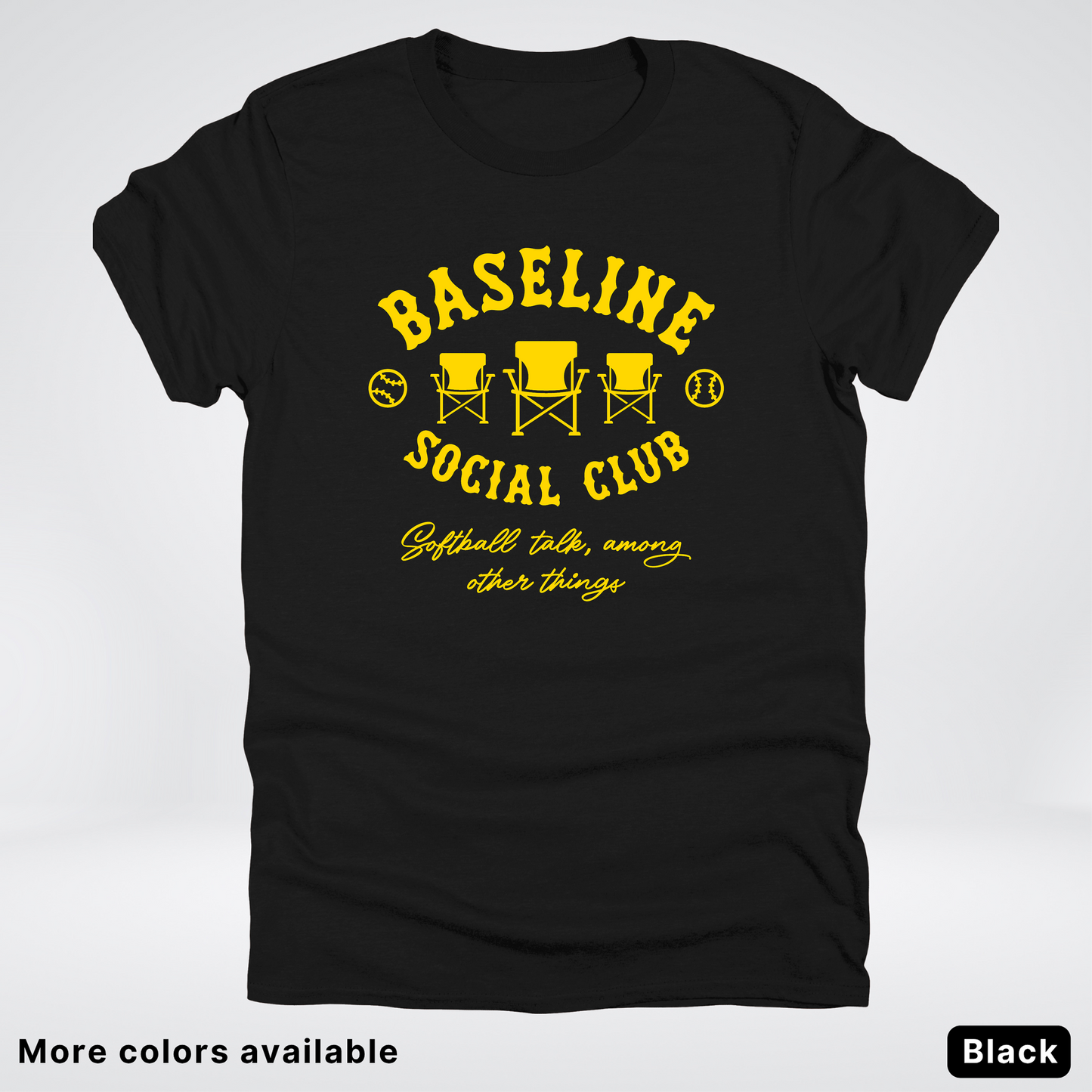 Baseline Social Club Softball – Gold Design - T-Shirt