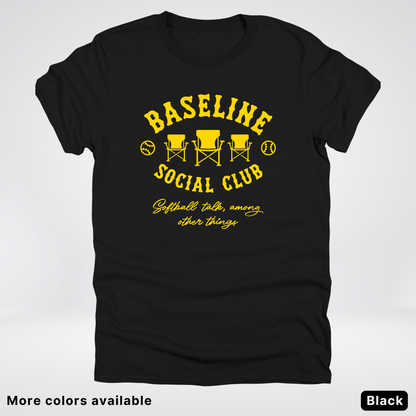 Baseline Social Club Softball – Gold Design - T-Shirt