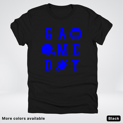 Game Day Football 3 x 3 - Blue Design - T-Shirt