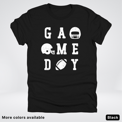 Game Day Football 3 x 3  – White Design  – T-Shirt