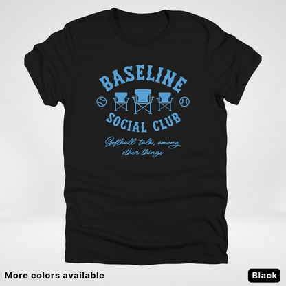 Baseline Social Club Softball – Light Blue Design - T-Shirt