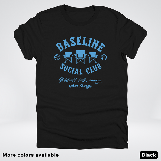Baseline Social Club Softball – Light Blue Design - T-Shirt