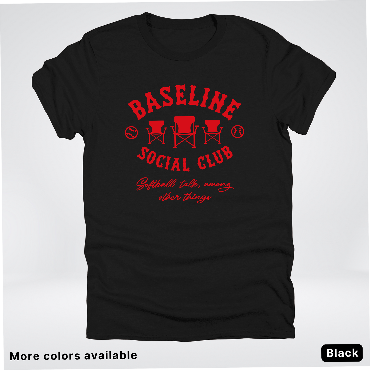 Baseline Social Club Softball – Red Design - T-Shirt