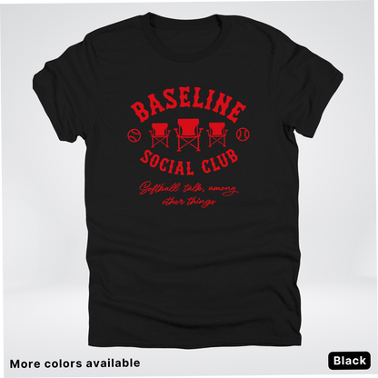 Baseline Social Club Softball – Red Design - T-Shirt